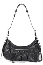 Balenciaga LE CAGOLE SHOULDER BAG SMALL | BLACK/SILVER